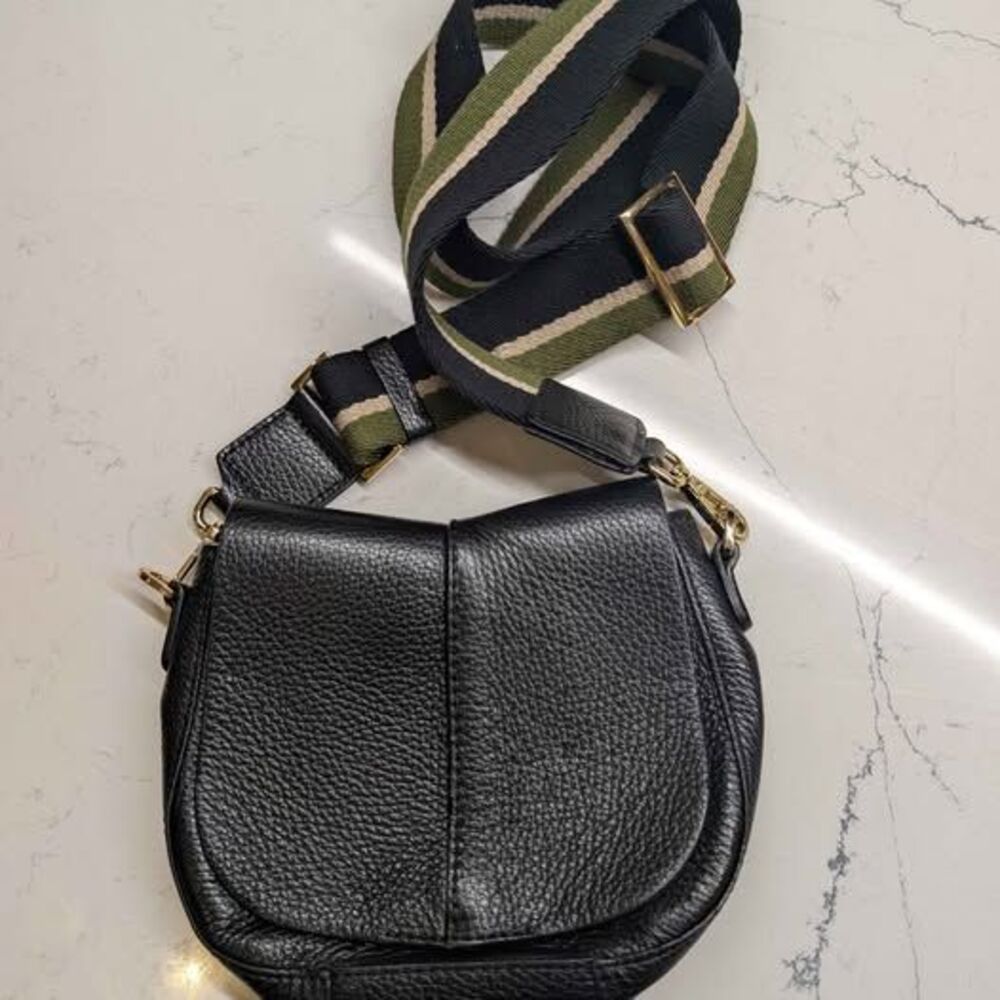 Gianni Chiarini Black Pebbled Leather Crossbody Bag